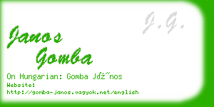 janos gomba business card